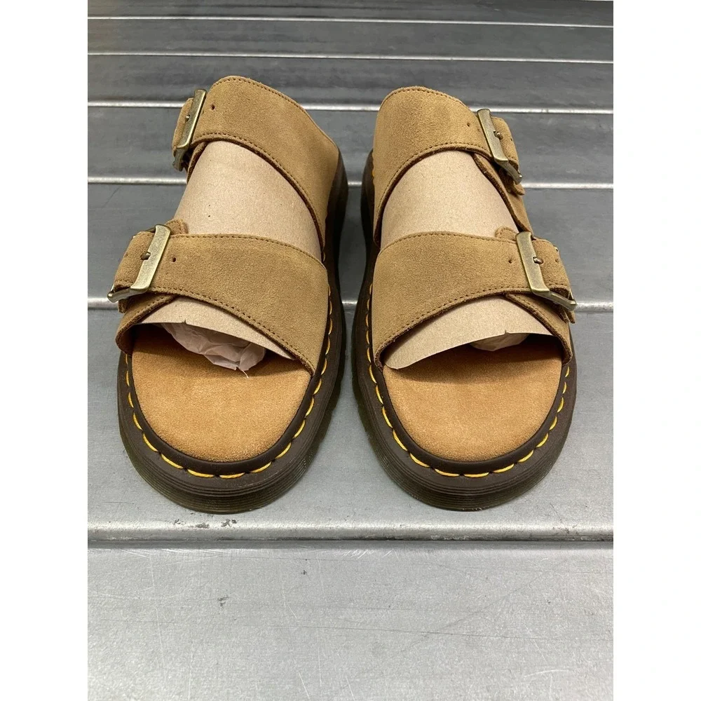 Dr Martens Josef Sandals Mens 12 Savannah Tan Suede Slide‎